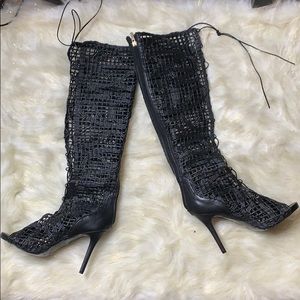 Over knee lace boots